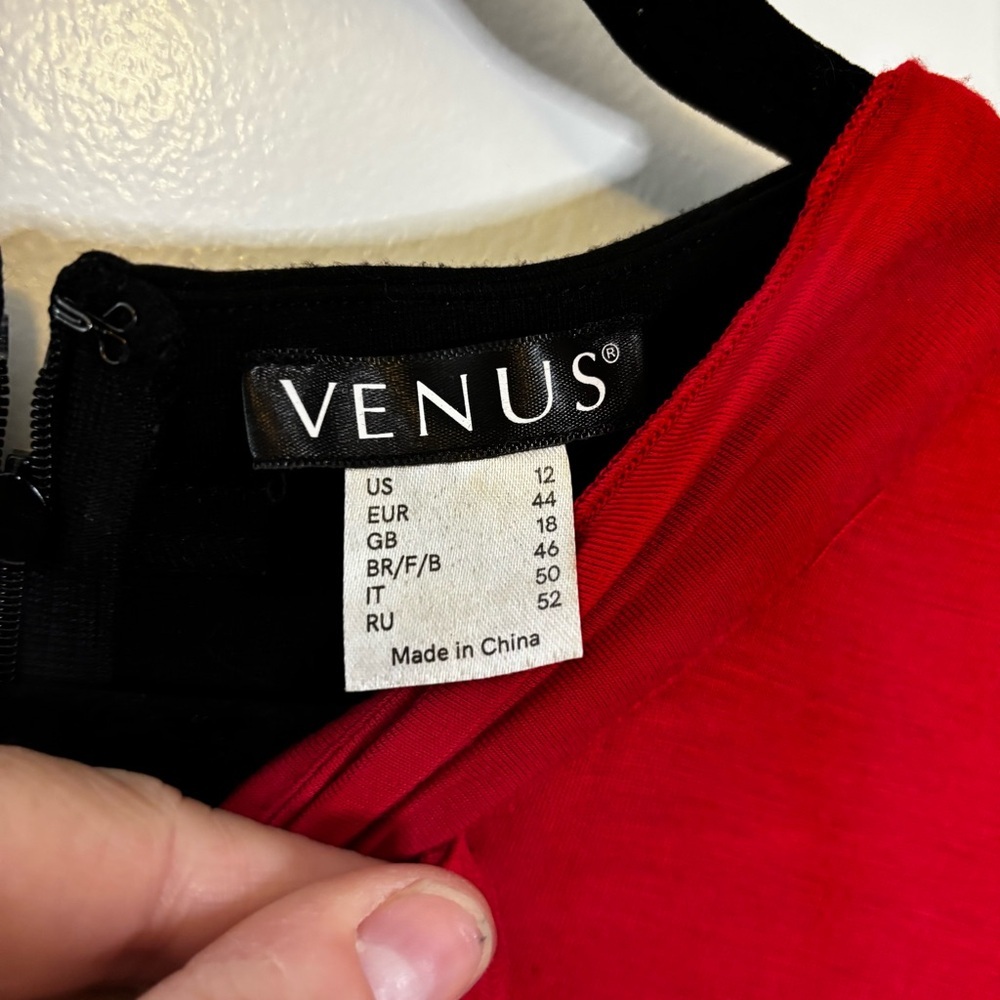 VENUS Red and Black Sheath Midi Dress - Picture 7 of 10
